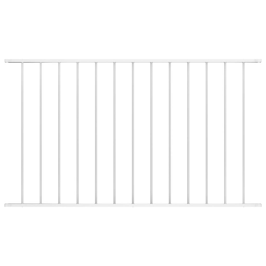vidaXL Zaunelement Pulverbeschichteter Stahl 1,63x0,75 m Weiß Image