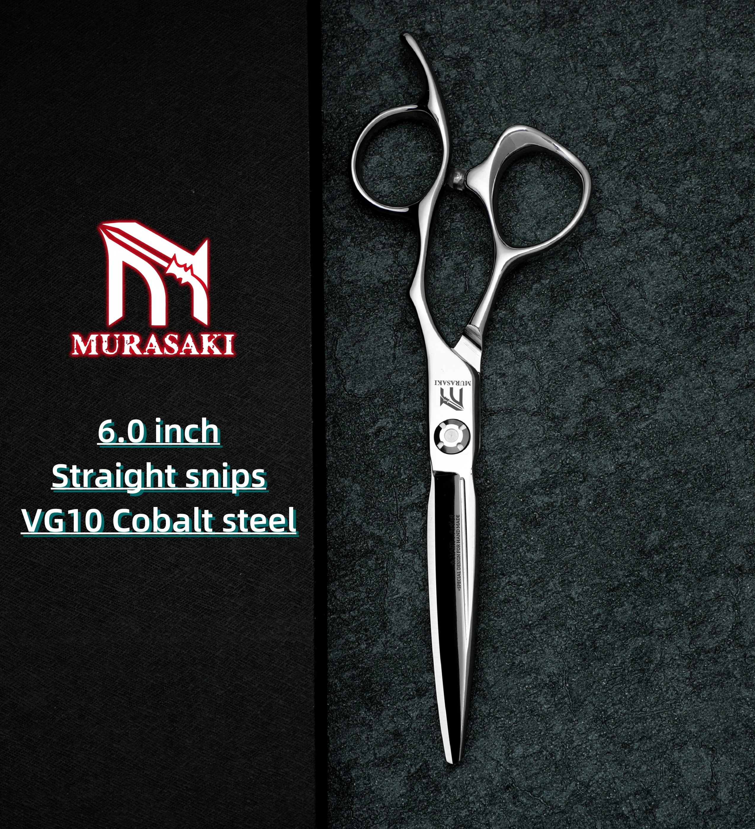 MURASAKI Professionelle Friseurschere, japanische Haarschneideschere aus VG10-Stahl, 6,0-6,5 Zoll, hochwertiges Friseurzubehör Image