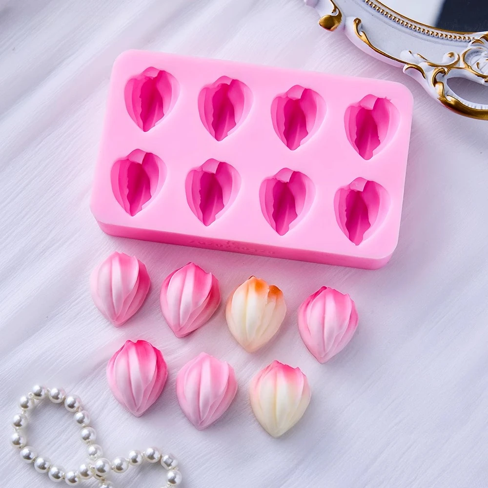 Tulip Flower Silicone Molds Gesang Flower Petal Fondant Cake Chocolate Mould Baking Accessories Cake Decorating Tools Image