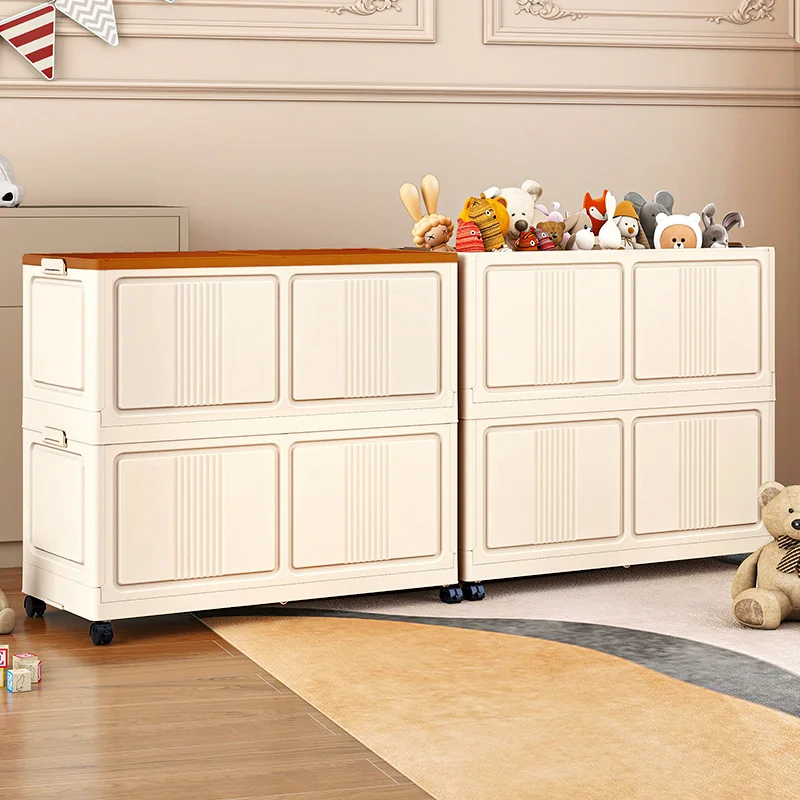 Contenitore per giocattoli pieghevole, contenitore mobile con rotelle, grande capacità salvaspazio, resistente per studio/camera da letto, 3 colori, 2 dimensioni, organizer per giocattoli