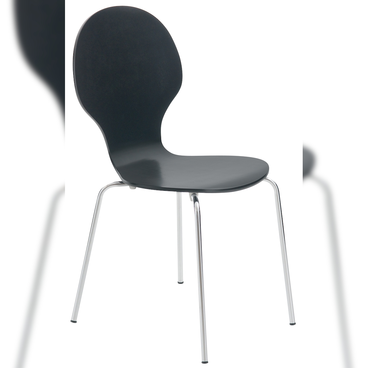 DELUKE Besucherstuhl ATHENS - Holz Schwarz 43x45x86 cm | Besucherstühle Konferenzstuhl Wartezimmerstuhl Bürostühle Bürostuhl Konferenzraum Wartezimmer Image