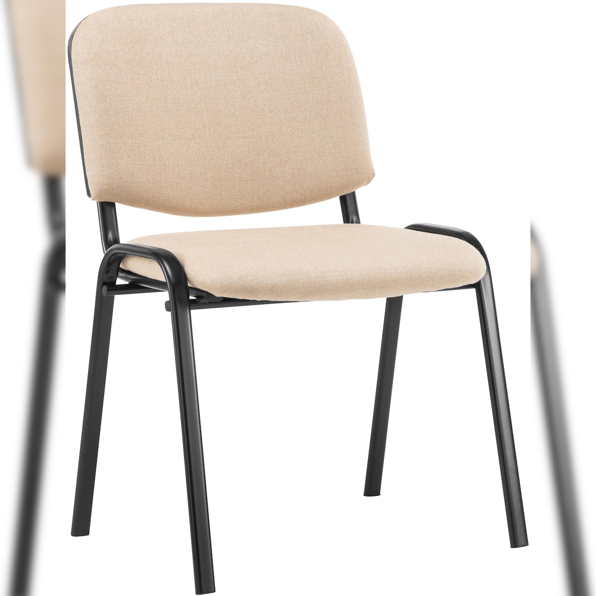 DELUKE Besucherstuhl ZAGREB - Stoff Creme 53x53x83 cm | Besucherstühle Konferenzstuhl Wartezimmerstuhl Bürostühle Bürostuhl Konferenzraum Wartezimmer Image