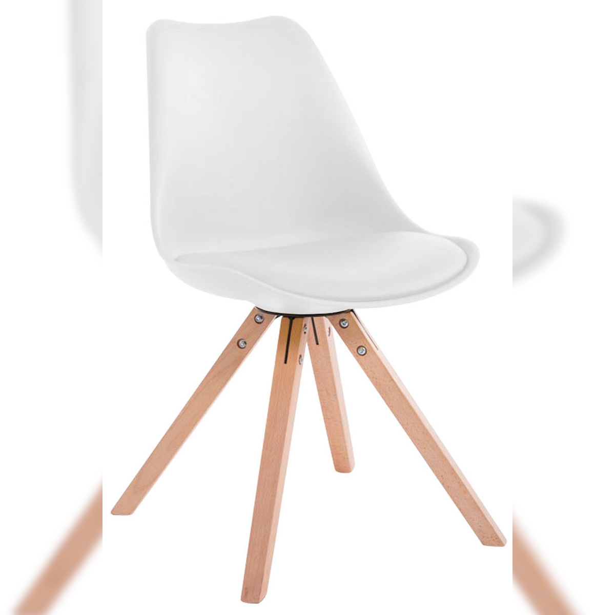 DELUKE Besucherstuhl SYDNEY - Kunstleder Weiß 47.5x55.5x83 cm | Besucherstühle Konferenzstuhl Wartezimmerstuhl Bürostühle Bürostuhl Konferenzraum Wartezimmer Image