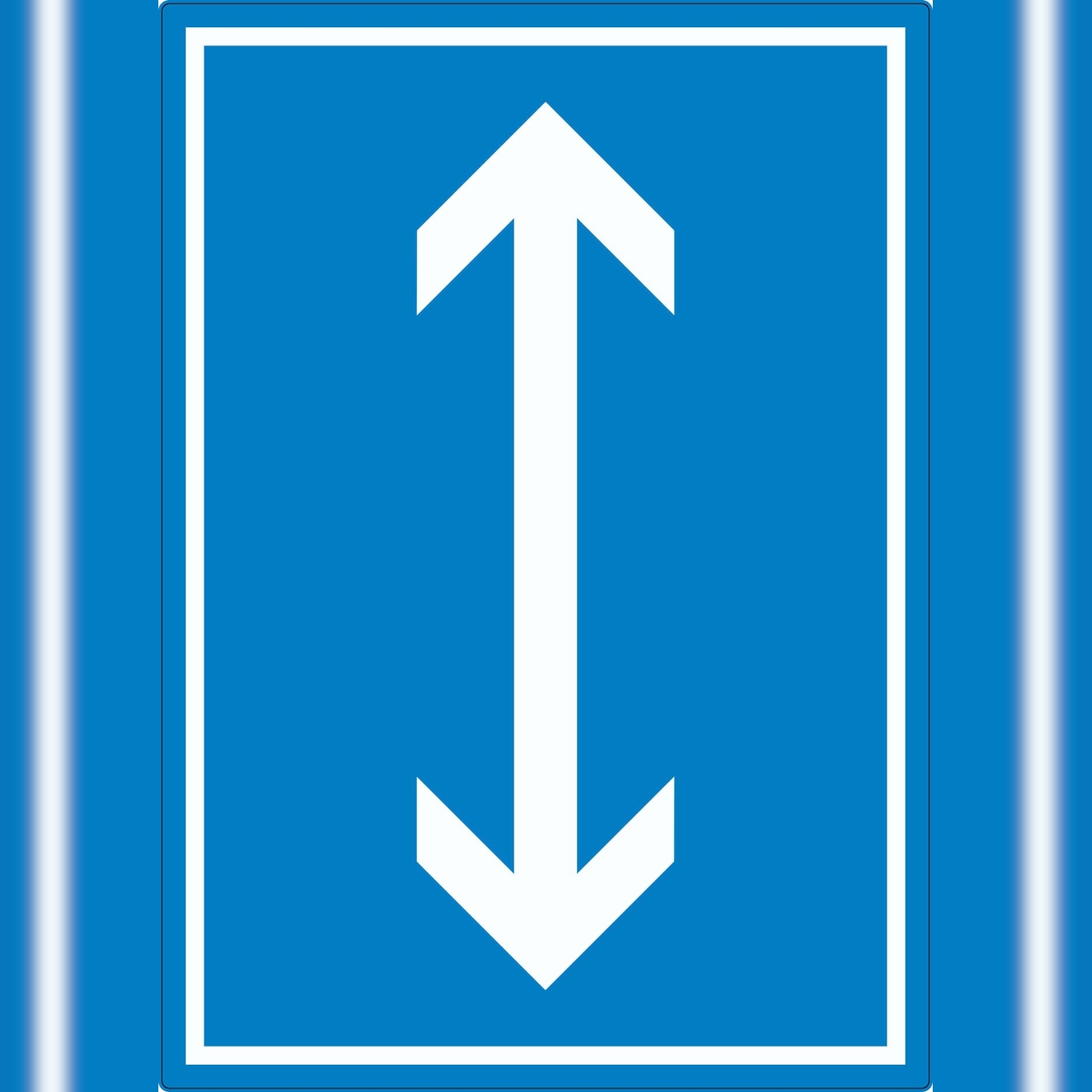 HB-Druck Richtungspfeil hoch runter Aufkleber hochkant weiss blau Pfeil A2 (420x594mm) Image