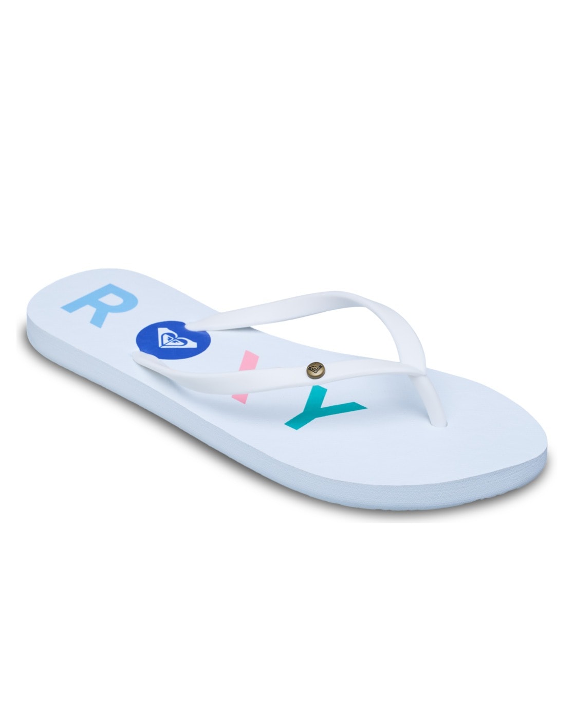 Sandale ROXY "Sandy", Damen, Gr. 9(40), weiß multi 1, Obermaterial:Obermaterial: 98% Synthetikmaterial, 2% Metall / Futter: 100% Synthetikmaterial / Außensohle: 100% Moosgummi;, Schuhe Sandale