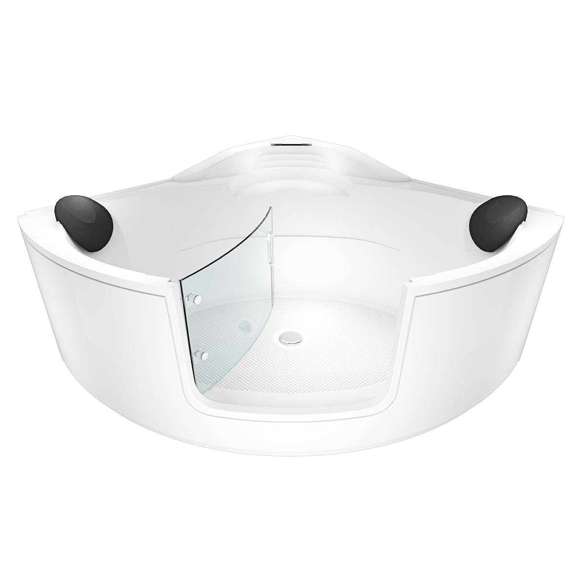 AcquaVapore Pool Badewanne Eckwanne Wanne S60 140x140cm mit Tür Walk-in-Pool Image