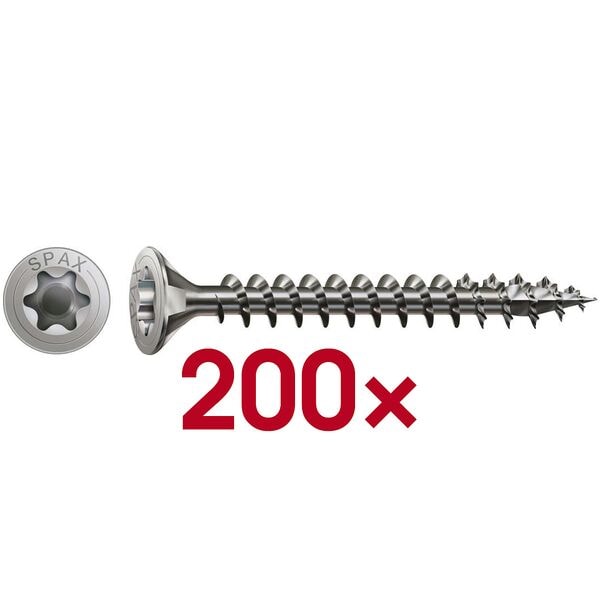 SPAX Universalschrauben »T20 Senkkopf BLANK A2« 4,5 x 50 mm 200 Stück Image