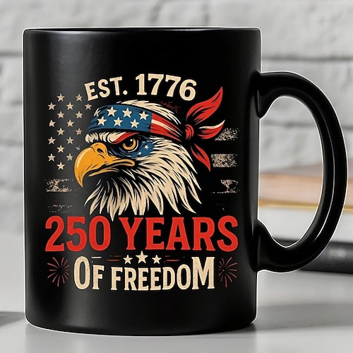 Tasse zum 250. Jahrestag der Vereinigten Staaten – patriotisches Geschenk – Keramik-Kaffeebecher zum 550. Jahrestag – 17762026 – Amerika 250 – Unabhängigkeitstag – 4. Juli – Geschenk für Männer und Image
