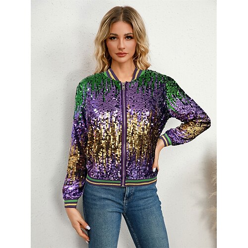 Mardi Gras 2026 Karneval Faschingskostüme Party / Abend Lustig Pailletten Erwachsene Damen Karneval Leistung Einfaches Karnevalskostüm Verkleiden Image