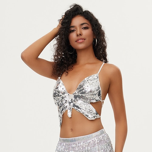 Mardi Gras 2026 Schmetterling Karneval Oberteil Bustier Sexy Pailletten Erwachsene Damen Karneval Karneval in Rio Party Leistung Einfaches Karnevalskostüm Verkleiden Image