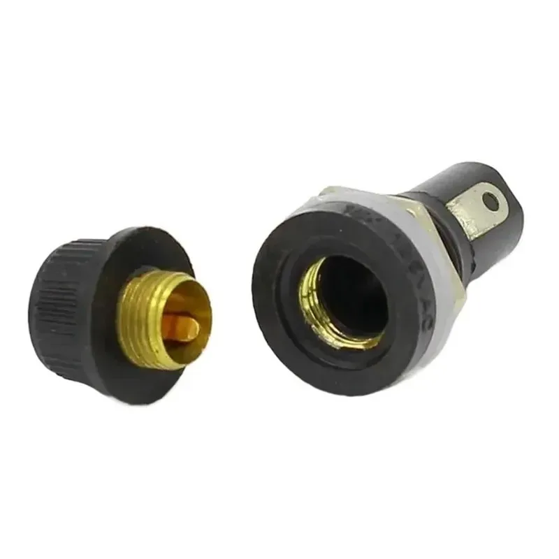 5 Stück Sicherungshalter Schwarz Versicherungsrohrsockel Sicherungshalter 10 A 250 V AC 15 A 125 V AC für Versicherungsplatte Image