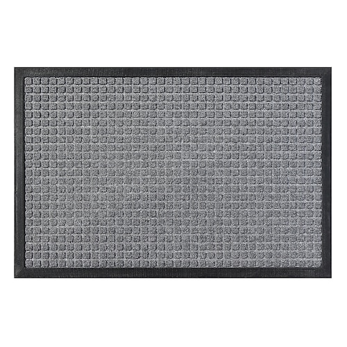Fußmatte für den Eingangsbereich, strapazierfähige Fußmatte aus Naturkautschuk, rutschfest, schmutz- und feuchtigkeitsabweisend, leicht zu reinigen, flache Willkommensmatte für den Innen- und Image
