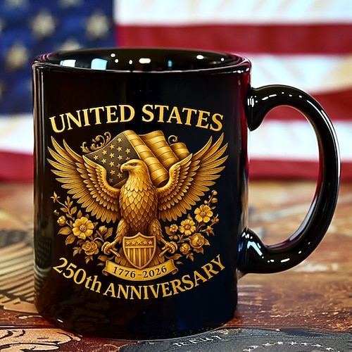 Tasse zum 250. Jahrestag der Vereinigten Staaten – patriotisches Geschenk – Keramik-Kaffeebecher zum 550. Jahrestag – 17762026 – Amerika 250 – Unabhängigkeitstag – 4. Juli – Geschenk für Männer und Image