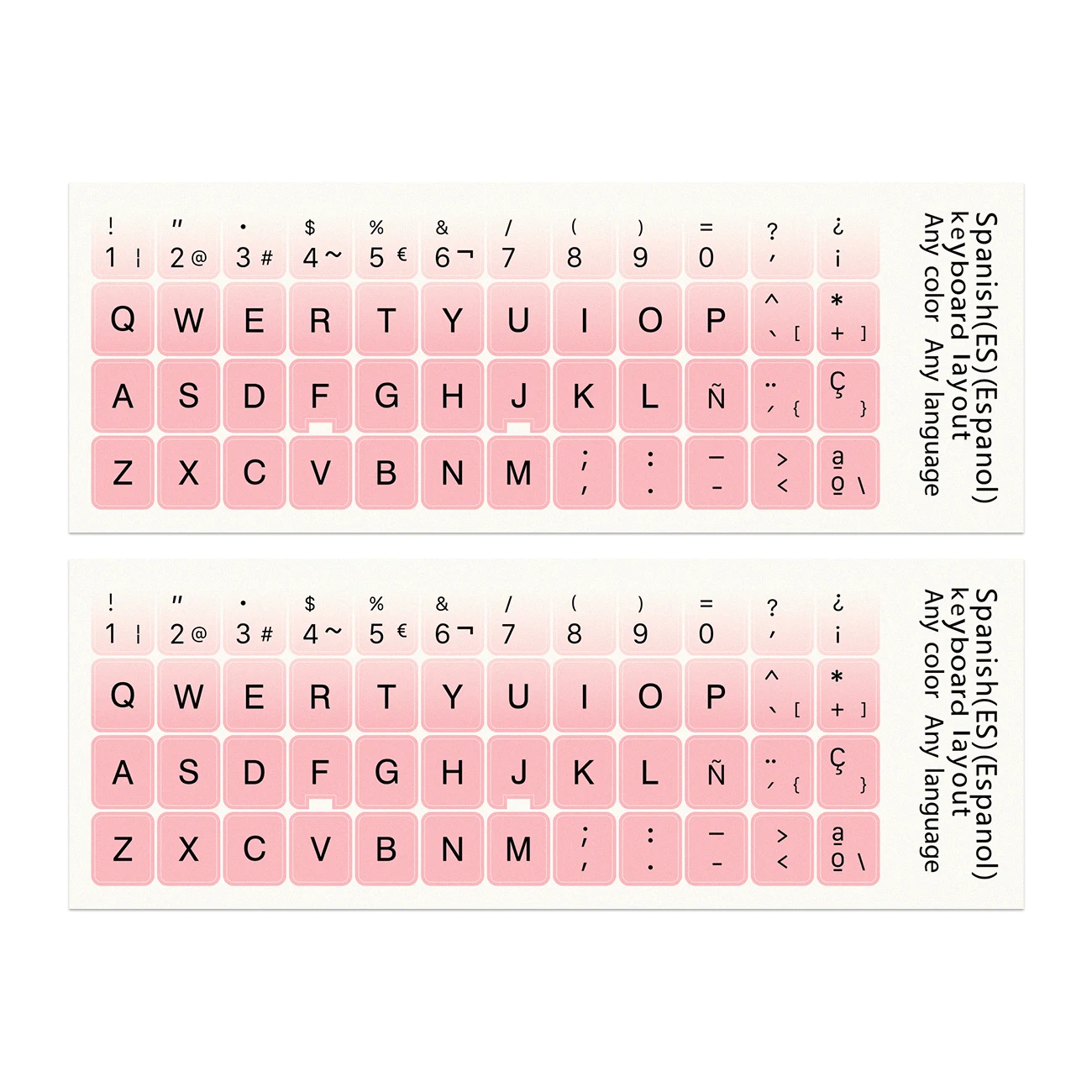 Autocollants décoratifs populaires espagnols pour clavier, 2 pièces, Alphabet Durable anti-poussière de remplacement pour ordinateur portable, PC portable