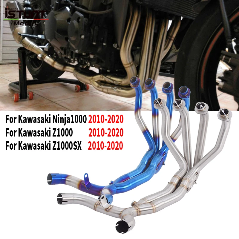 Slip On Per Kawasaki Z1000 Ninja 1000 Z1000 SX 2010 - 2020 Moto Sistema Completo di Scarico Fuga Moto Tubo di Collegamento Anteriore Tubo