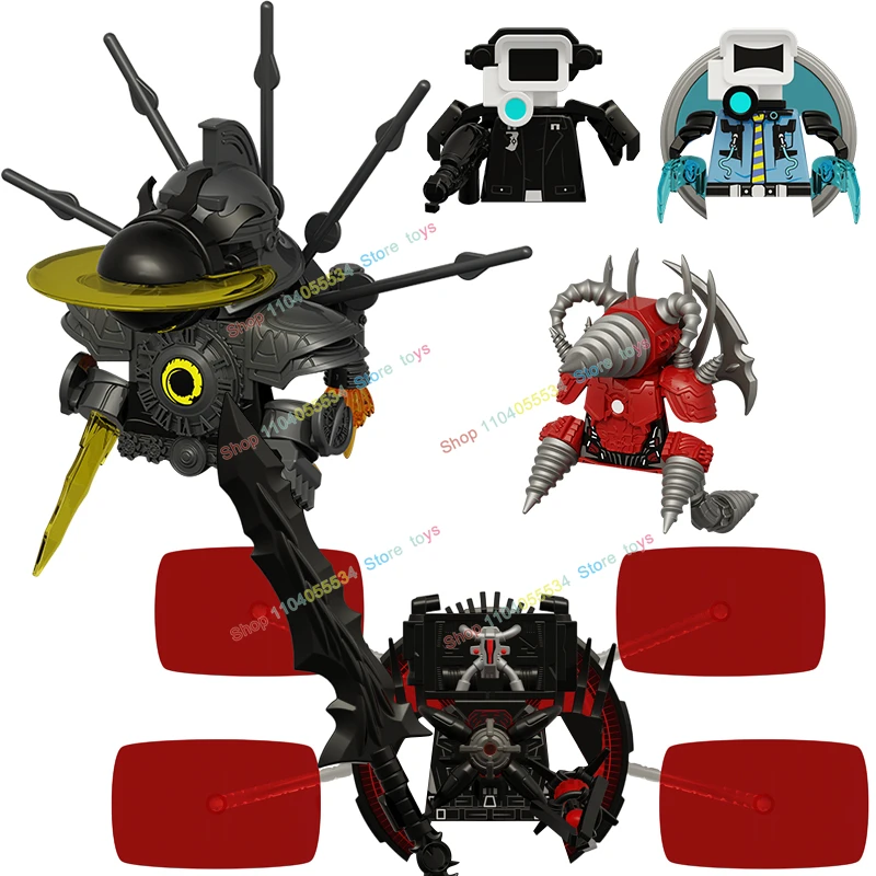 K2331 K2332 Skibidi Modell Wc Bohrer Mann Rote Rüstung Action-figuren Animation mini Bausteine Kinder für Spielzeug Geschenke Image