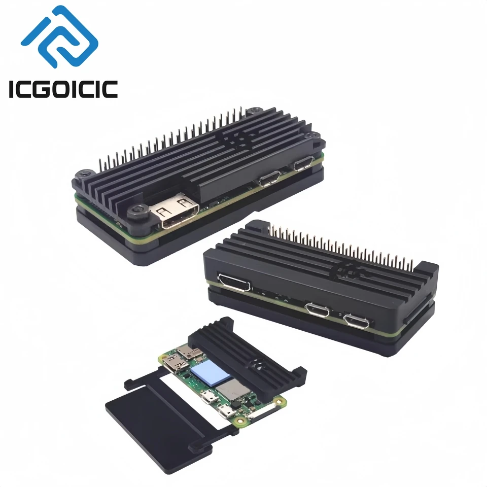 Kit custodia dissipatore di calore in alluminio Raspberry Pi Zero 2W, universale Raspberry Pi0 W | 2 W | Zero - Custodia di raffreddamento passiva con intestazione GPIO