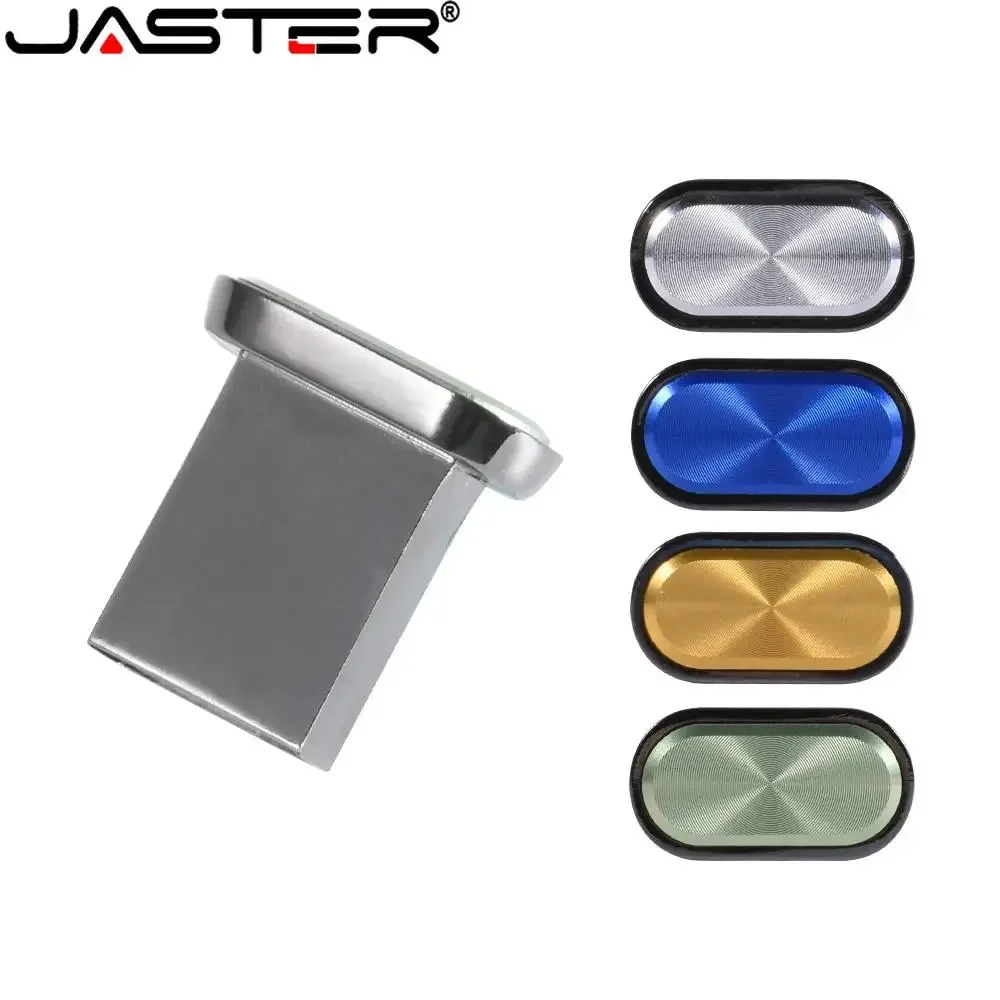 JASTER Memory Stick Hochgeschwindigkeits-USB-Flash-Laufwerk 64 GB Mini-Stick mit Metallknopf 32 GB wasserdichter Pendrive Silberner externer Speicher Image