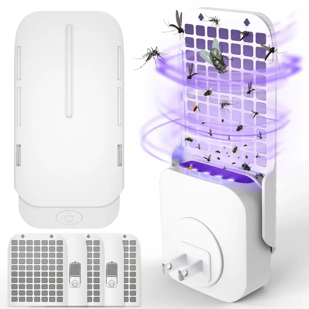 Insektenfalle für den Innenbereich, wirksam gegen Fruchtfliegen, Motten und Fliegen, 2 Einheiten + 10 Ersatzpakete. Die beste Fliegenfalle für Häuser, Image