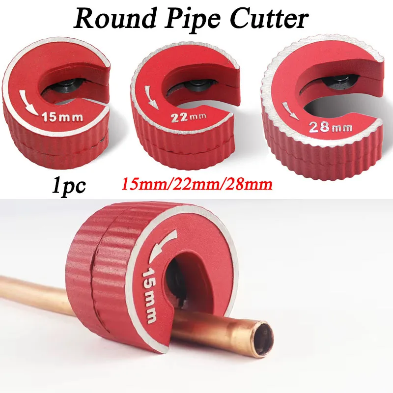 Coupe-tuyau rond autobloquant 15mm/22mm/28mm, Mini outils de coupe du métal de Type rotatif portatif pour outil manuel de Tube de cuivre 1 pièce