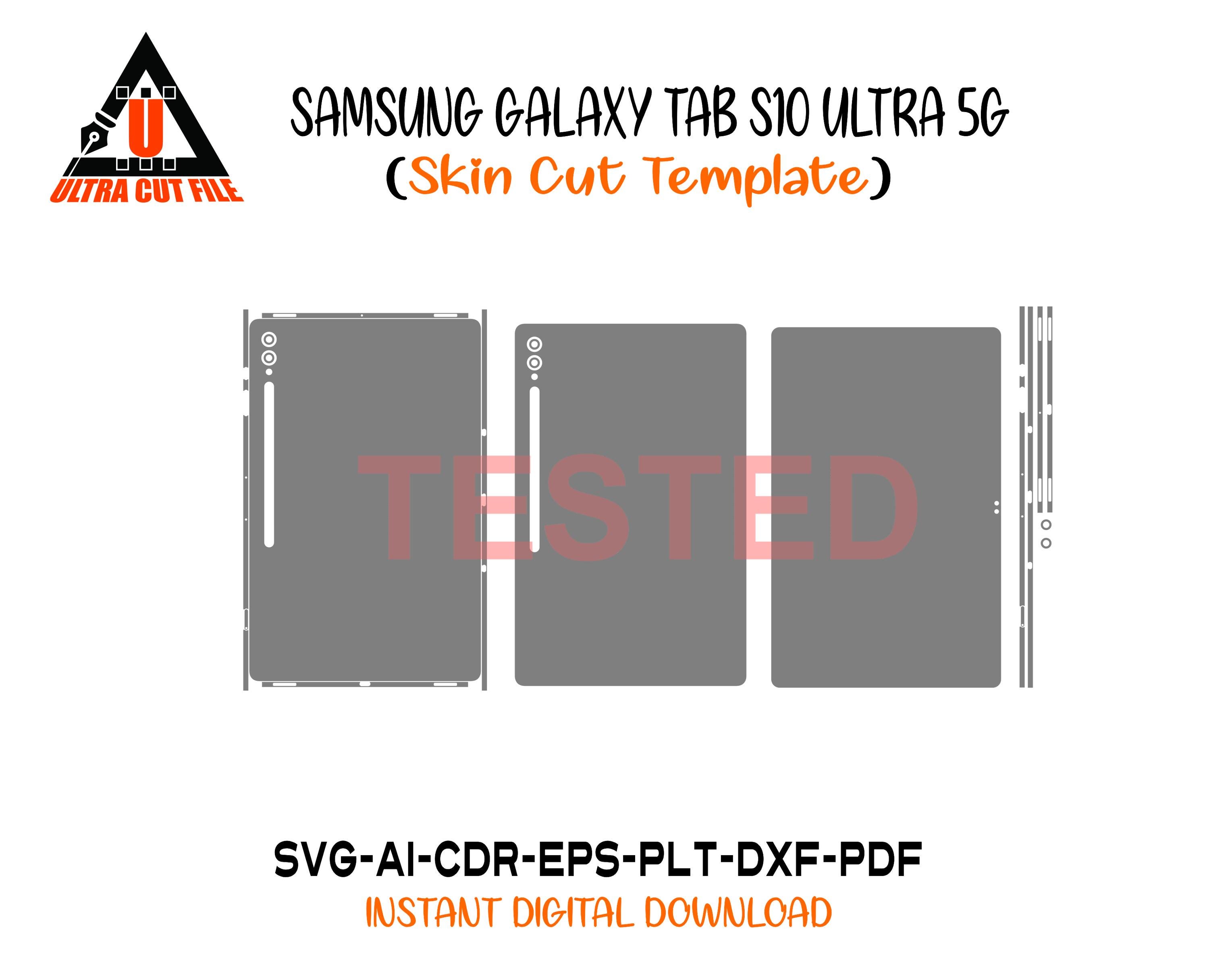 Modello skin vettoriale per Samsung Galaxy Tab S10 Ultra 5G 2024, layout skin, fustella - File di taglio skin per Samsung Galaxy Tab S10 Ultra 5G.