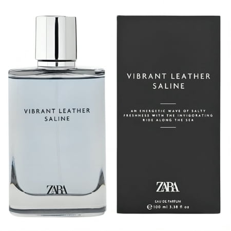 Zara Vibrant Leather Saline Perfume for Men Marine & Woody Fragrance with Bergamot Sea Salt Leather Patchouli & Papyrus Eau de Parfum EDP 100ml (3.38 fl. oz)