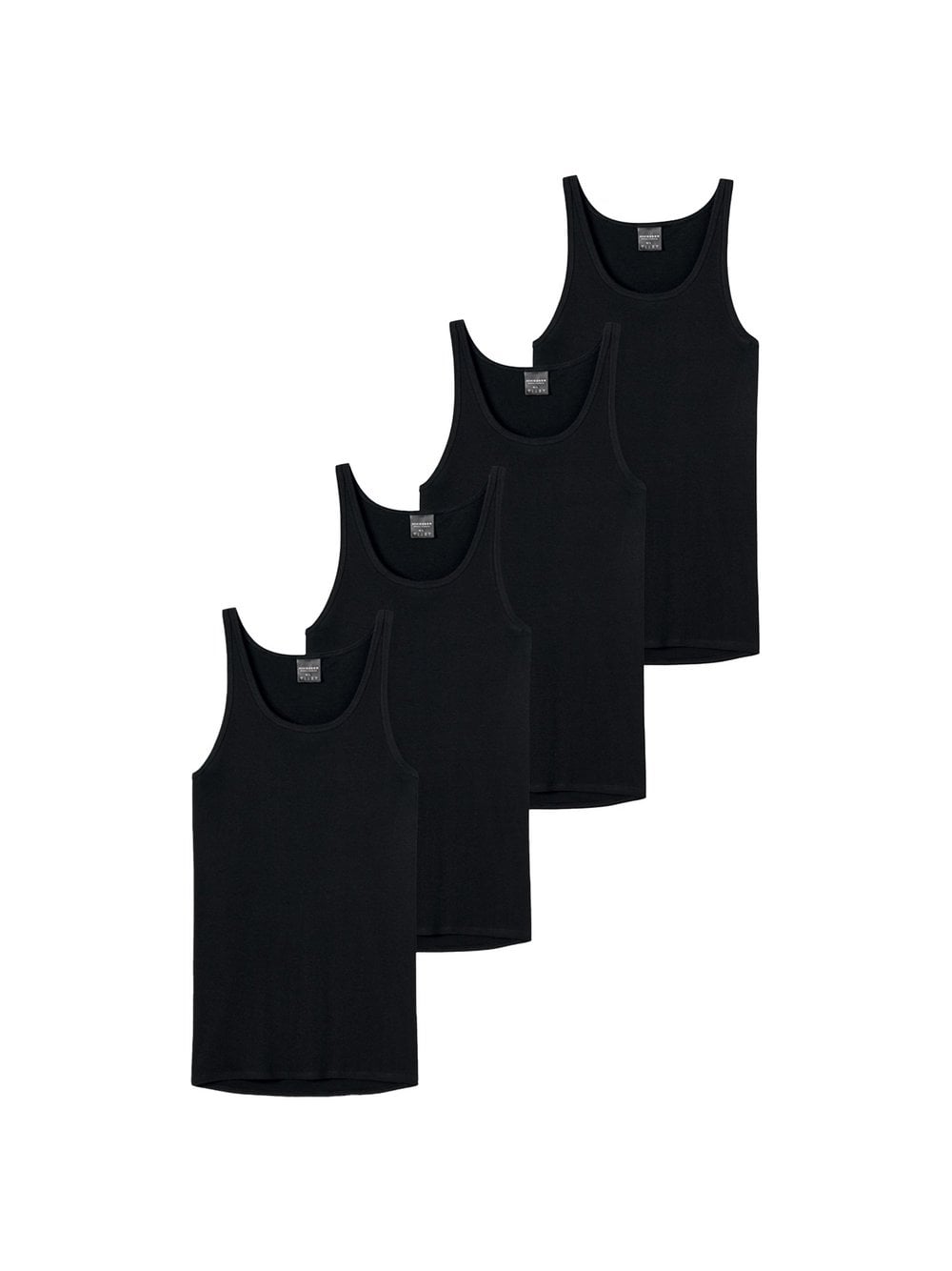 Schiesser Unterhemd 4er Pack Herren schwarz, L Image
