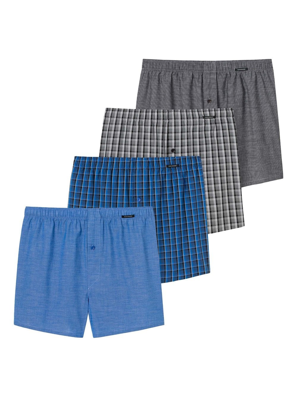 Schiesser Web-Boxershorts 4er Pack Herren mehrfarbig, XXXL Image