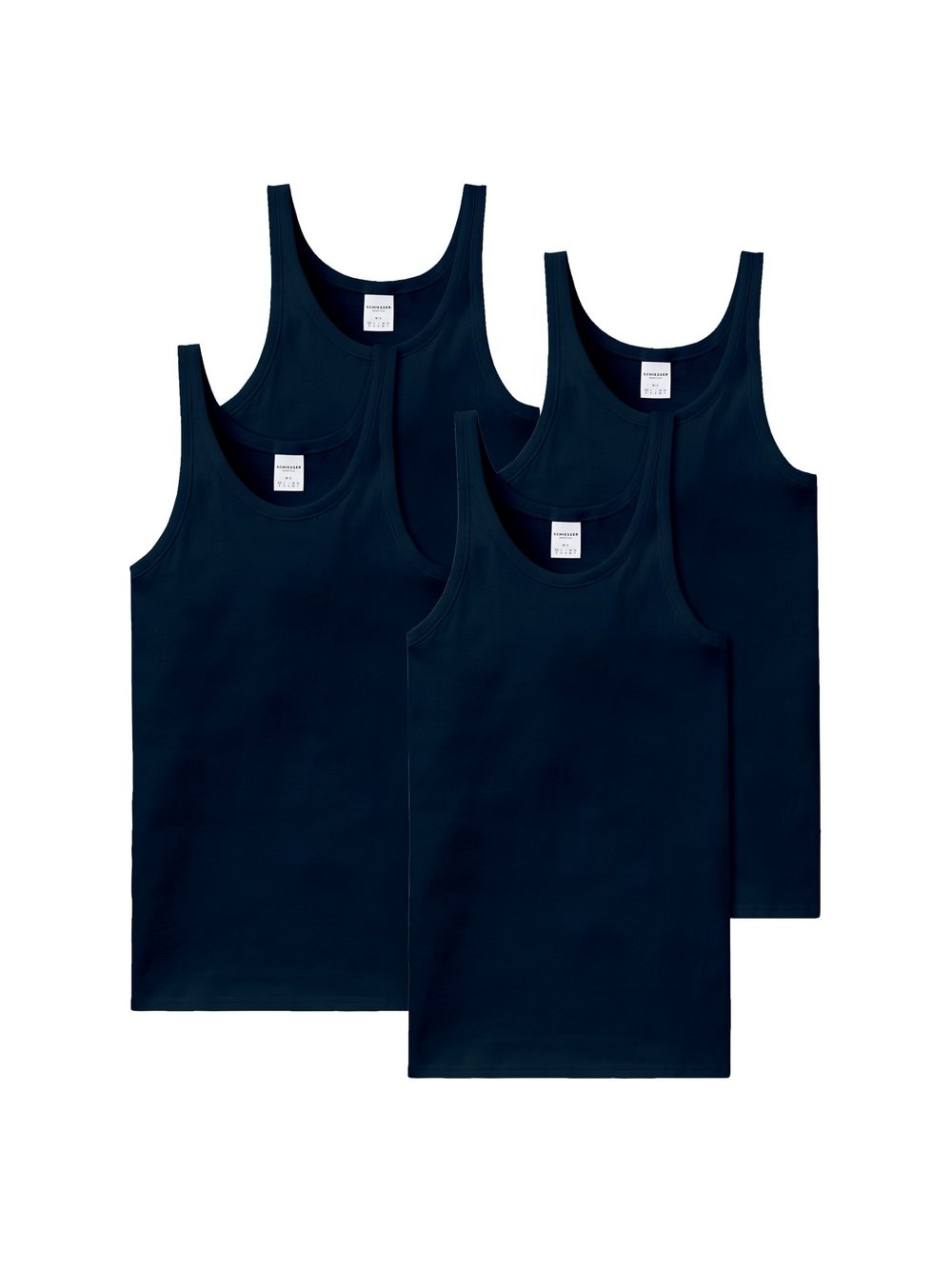 Schiesser Unterhemd 4er Pack Herren blau, XL Image