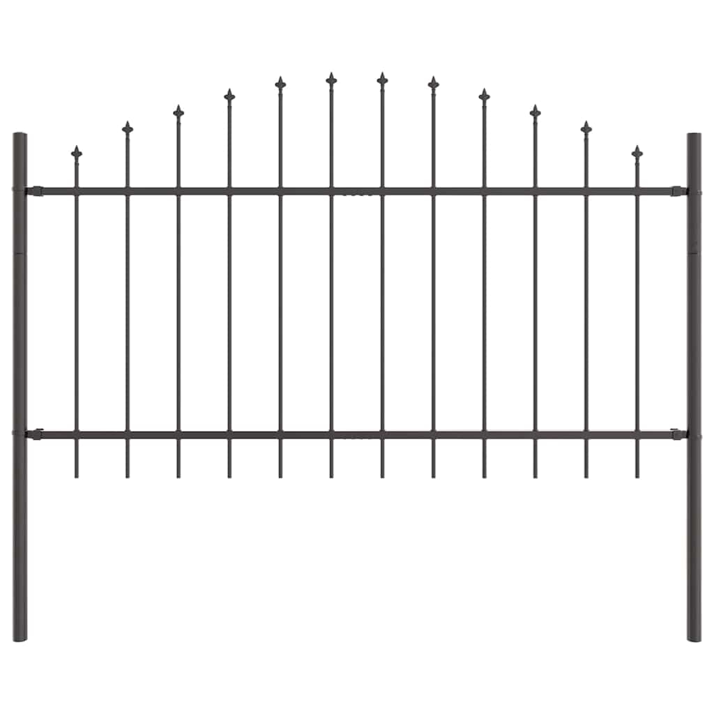 vidaXL Gartenzaun Grau 170 x 140 cm Pulverbeschichteter Stahl Image