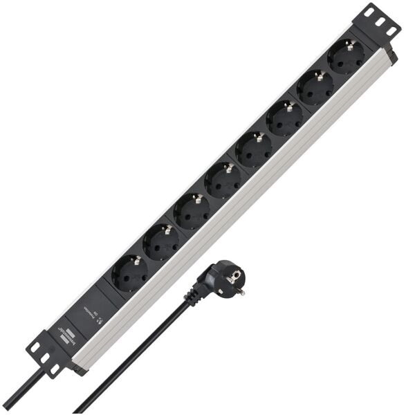 Brennenstuhl 8-fach Steckdosenleiste mit Überspannungsschutz »Alu-Line« schwarz, silber, 52.5x5.4x7.5 cm Image