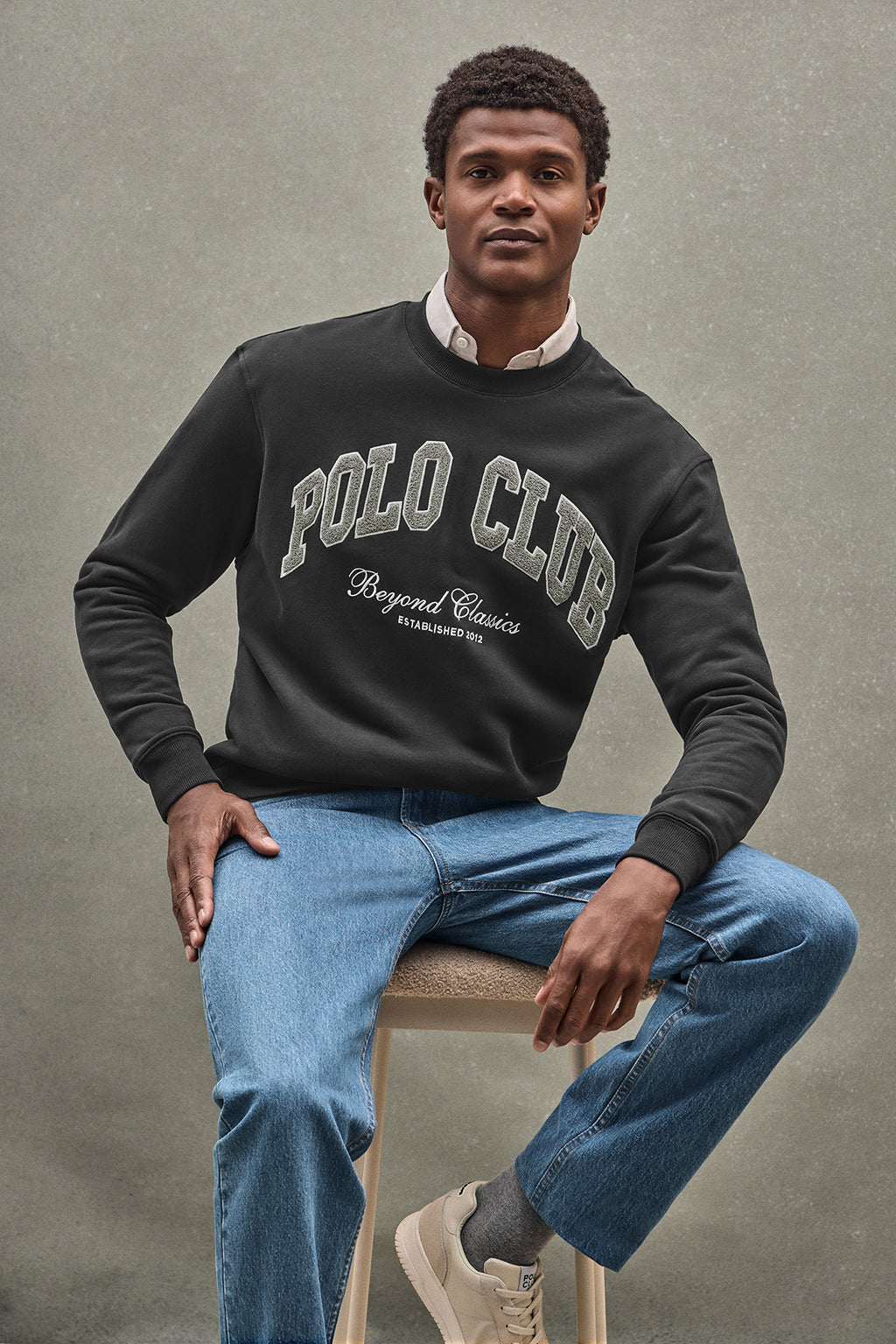 Sweatshirt schwarz im Loose Fit Established 2012 Polo Club Image