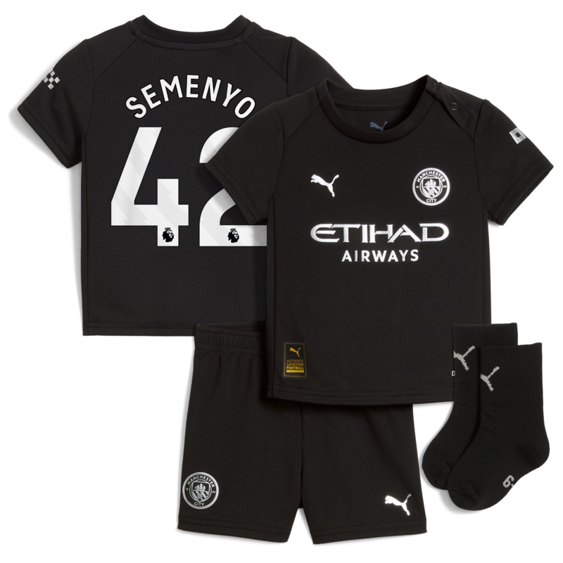 Manchester City PUMA Mini-Kit Auswärts 2025-26 - Baby mit Aufdruck Semenyo 42 Image
