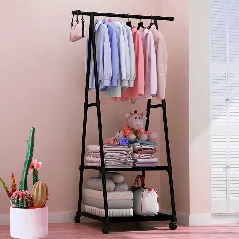 Simple Clothes Hanger Triangular Folding Bedroom Indoor Hanging Bag Household Floor Mounted Clothes Rack Hat Rack
