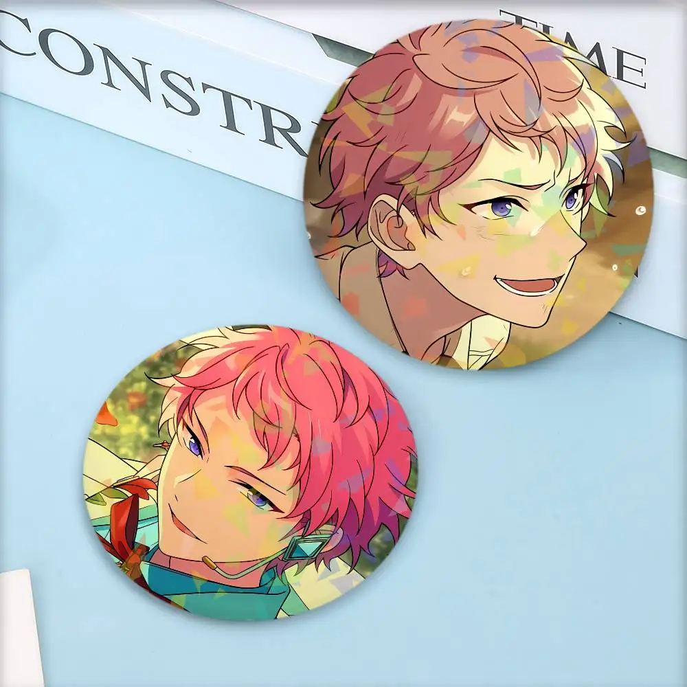 IDOL GAME Ensemble Star Band Valkyrie Shu Mika Runde Abzeichen Anstecknadeln für Rucksäcke Aktentasche Laser Brosche Kleidung Geschenke Image