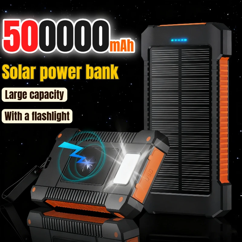 Neue Solar Power Bank 500000 mAh Neue Große Kapazität Super Schnelle Lade Outdoor Tragbare Externe Batterie für iPhone Huawei Image