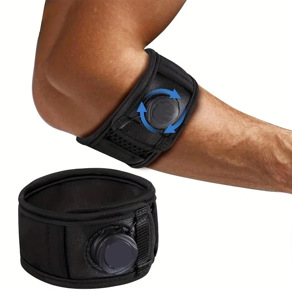 1PC verstellbarer Knopf Tennis-Ellenbogenbandage für Sehnenentzündung Ellenbogenlinderung für Männer Frauen, Ellenbogenbandage, Arm-Unterarmbandage-Bänder Image
