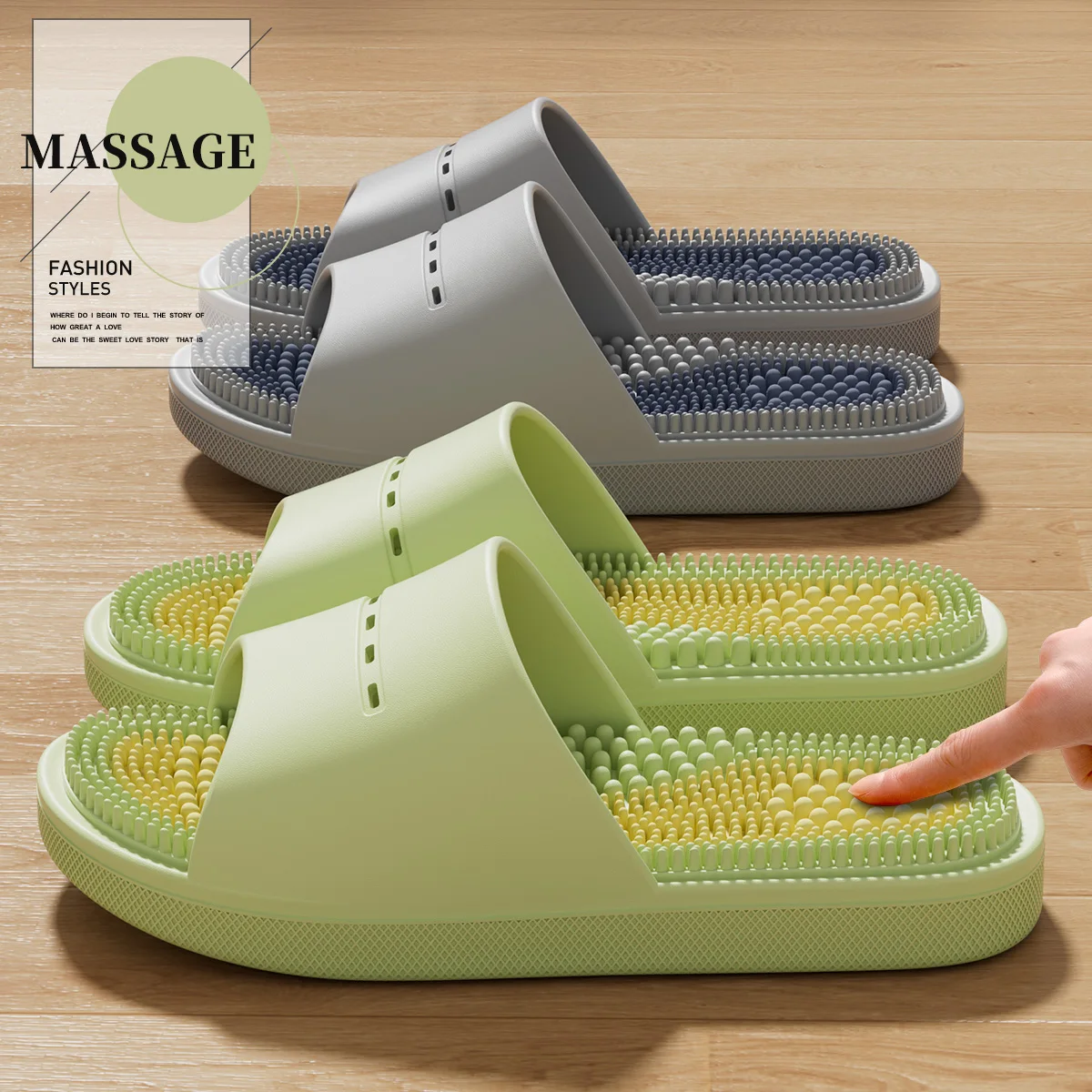 PVC Unisex Hausschuhe Massage Wellness Home Hausschuhe Bequeme atmungsaktive Hausschuhe Image