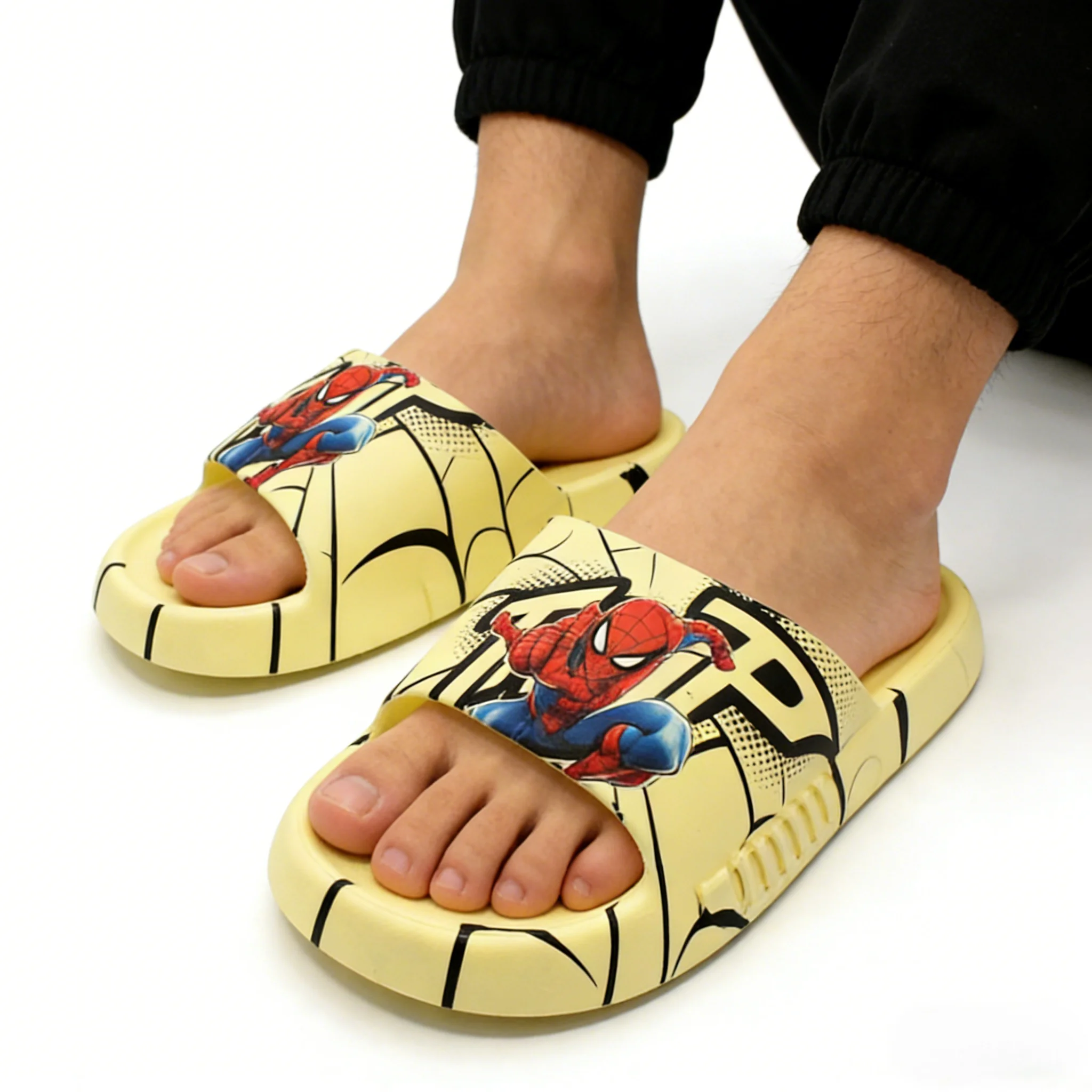 Marvel Kinder Cartoon Spider-Man Jungen Anti-Rutsch-Sandalen mit weichem Boden Sommer Strandschuhe Hausschuhe Home Blaue Schuhe Größe 24-35