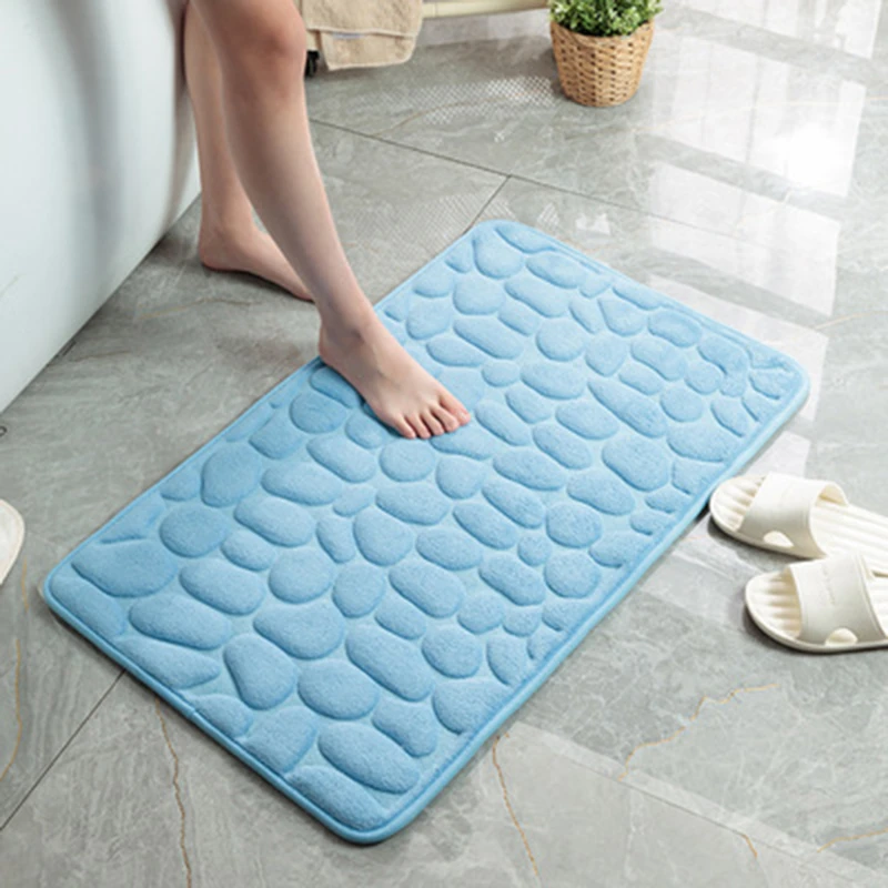Household Non-slip Floor Mats Solid Color Bathroom Water-absorbent Living Room Bedroom Carpet Kitchen Decor Entrance Door Mat