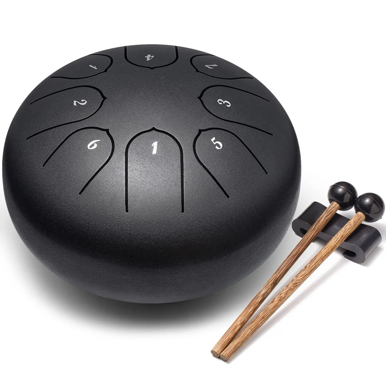 Steel Tongue Drum Percussion, 6 Inch 8 Notes Musical Instruments, Music Gifts for Family Friends Image