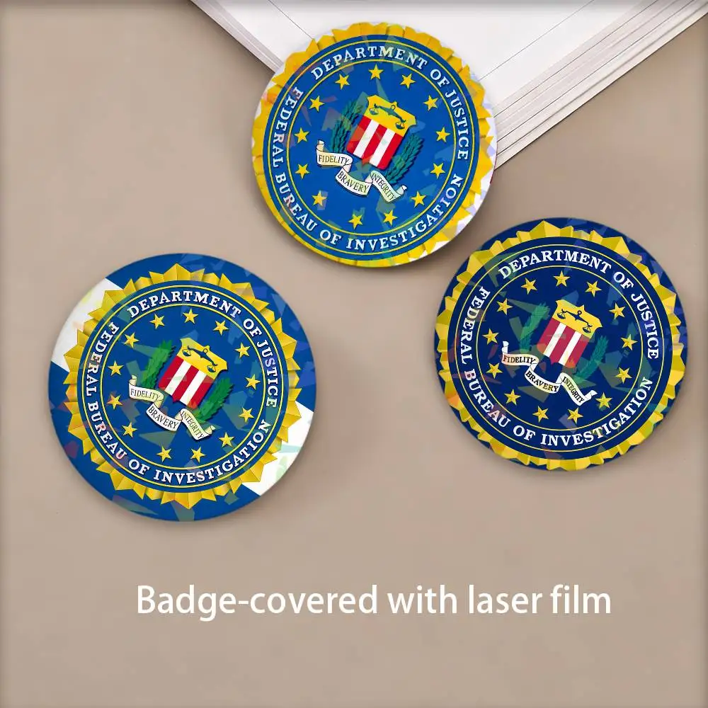 F-Federal Bureau of Investigation FBI Runde Laserabzeichen Brosche Kleidung Rucksack Zubehör Revers Dekoration Geschenk Image