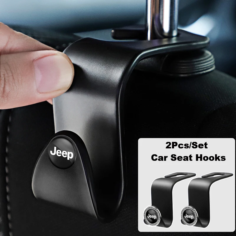 2Pcs Tragbare Auto Sitz Haken Zubehör Für Jeep Wrangler Rubicon Renegade Kompass Grand Cherokee Patriot Liberty Gladiator jk Image