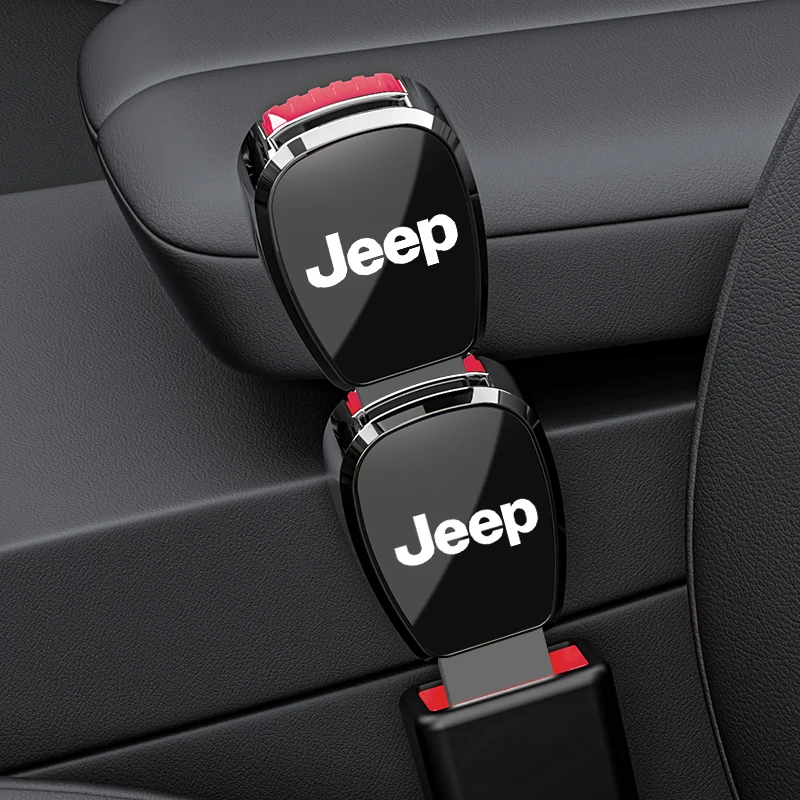 Auto Sitz Gürtel Clip Extender Sicherheit Sicherheitsgurt Schloss Schnalle Zubehör Für Jeep Rubicon XJ Trail Hawk Renegade Wrangler JL JK Grand Image