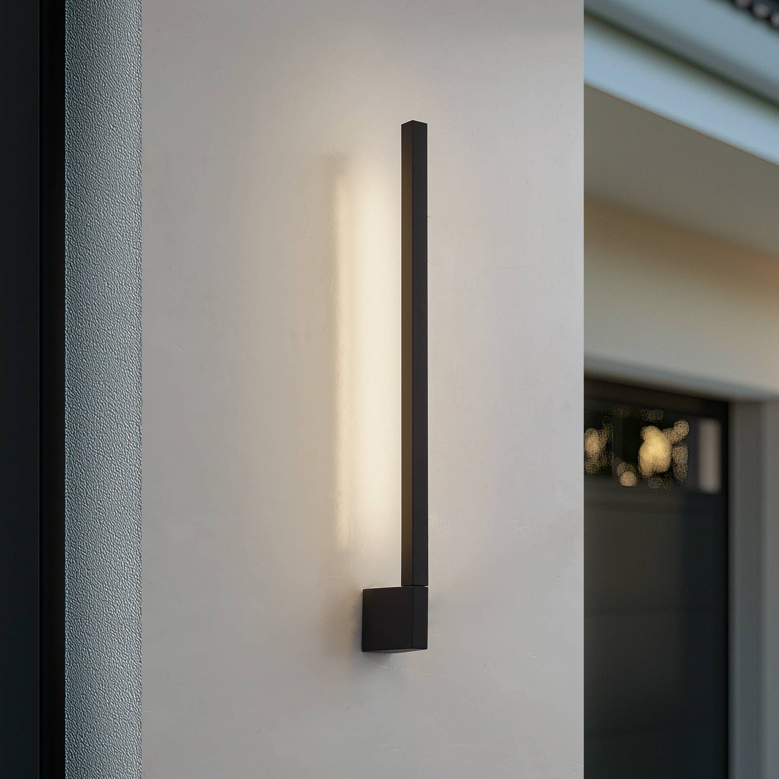 LED Outdoor Wall Light Neano Lindby, Black, Aluminium, Modern, Outdoor Wall Light