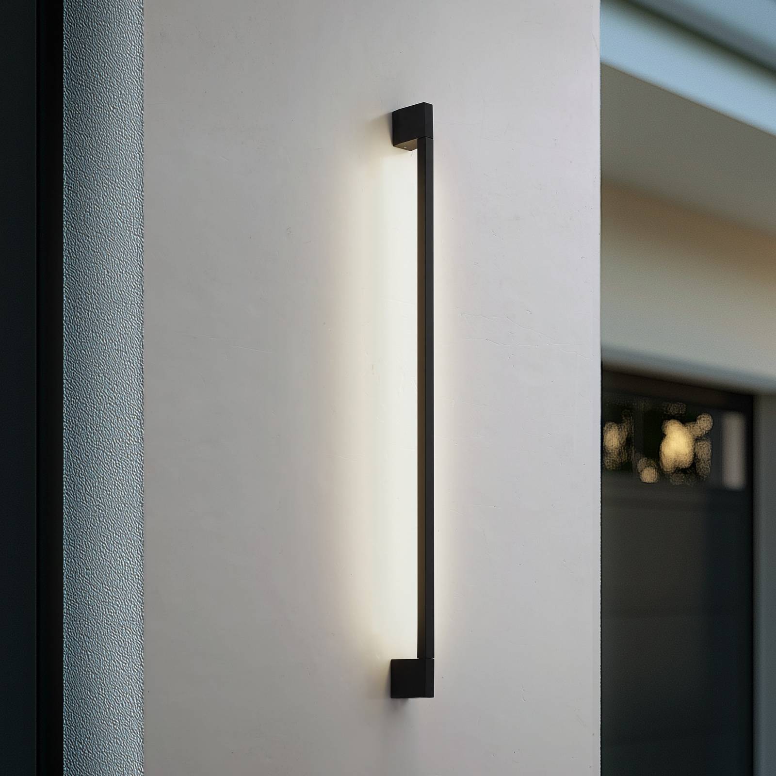 LED Outdoor Wall Light Neano Lindby, Black, Aluminium, Modern, Outdoor Wall Light