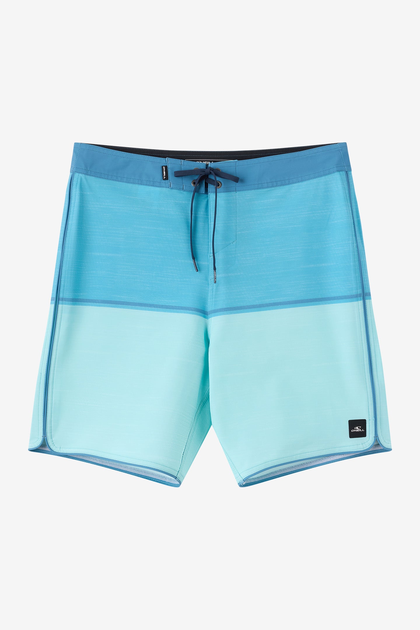 O'Neill Men's Hyperfreak Mysto Block Scallop 19"" Board Shorts in Canal Blue, Size 30, Elastane/Polyester