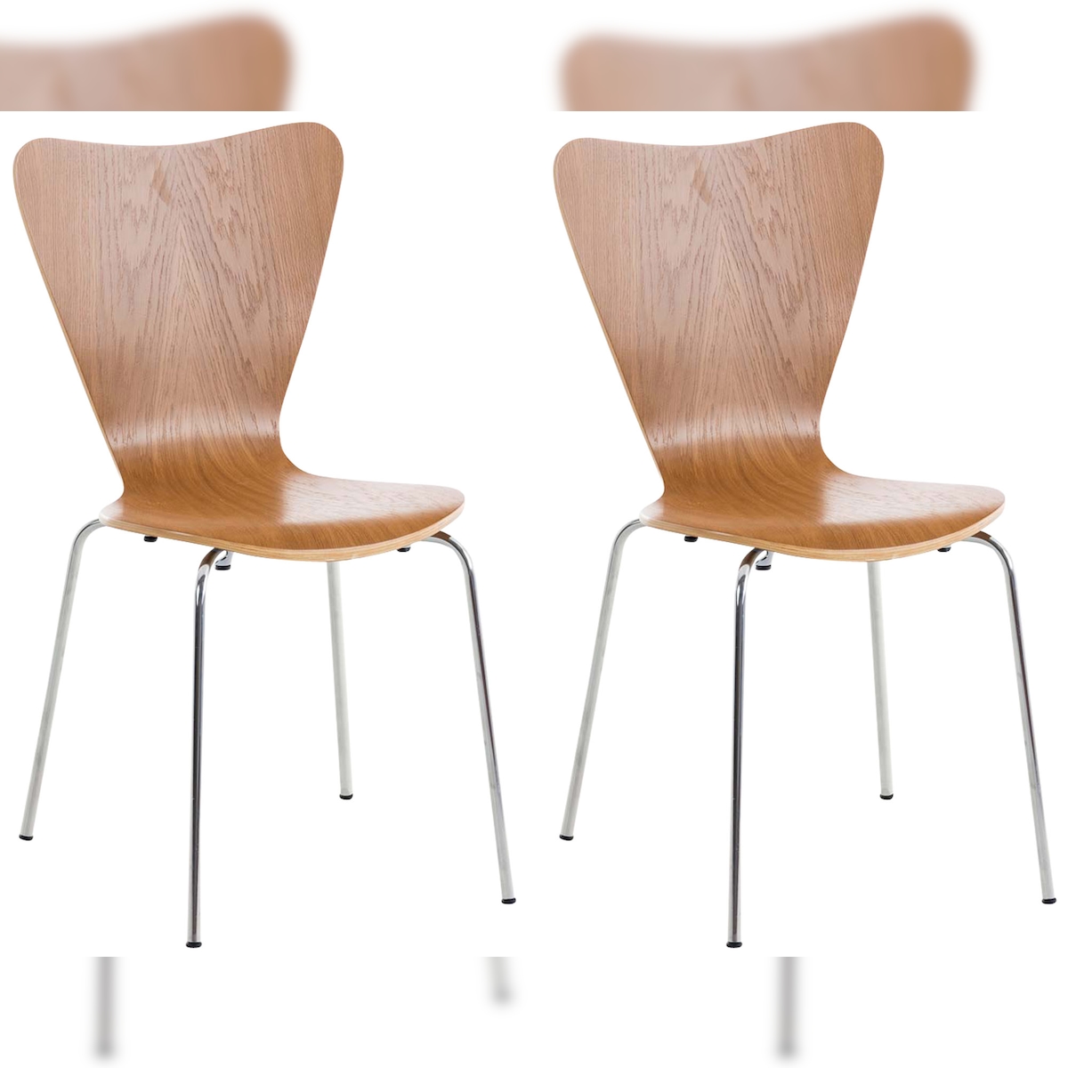 DELUKE 2er Set Besucherstuhl BERLIN - Holz Eiche 45x49x85 cm | Besucherstühle Konferenzstuhl Wartezimmerstuhl Bürostühle Bürostuhl Konferenzraum Wartezimmer Image