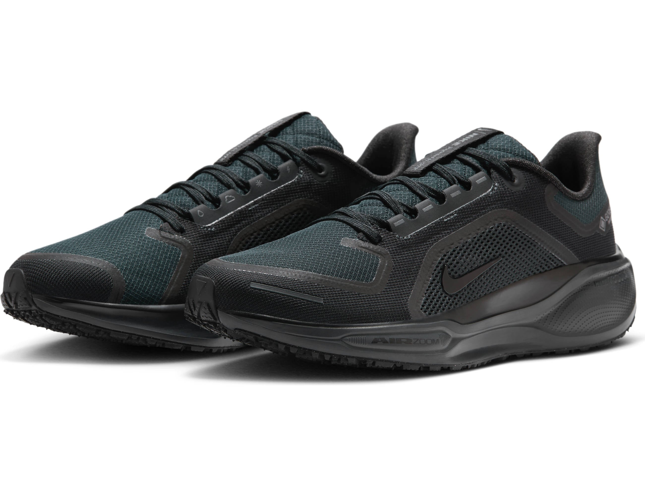 Laufschuh NIKE "AIR ZOOM PEGASUS 41 GTX", Herren, Gr. 46, schwarz, schwarz, anthrazit, Synthetik, Textil, Schuhe Laufschuh, wasserdicht