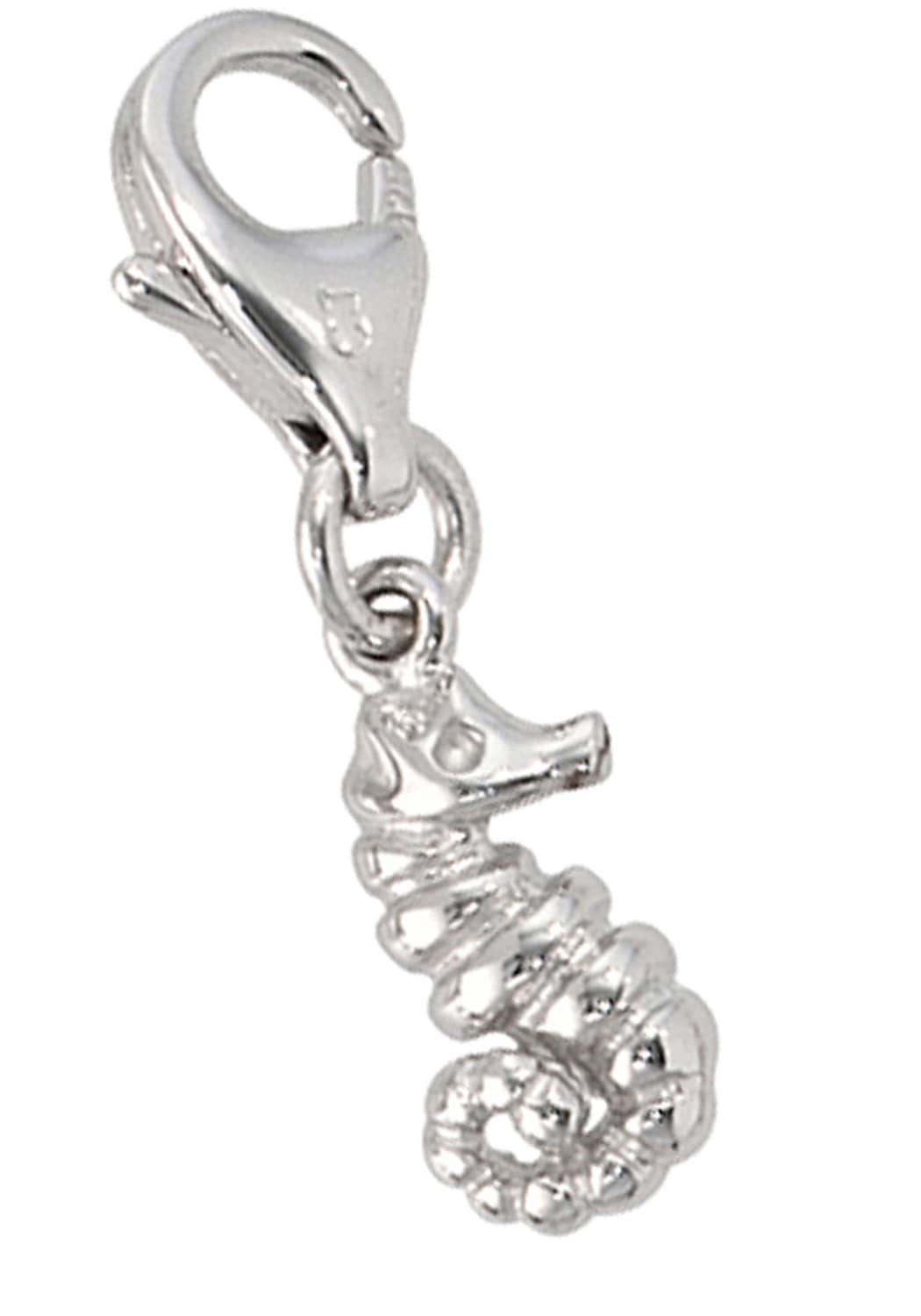 Charm-Einhänger JOBO "Charm Seepferdchen", silber 925, Charms, Damen, Silber 925 (Sterlingsilber), 925 Silber rhodiniert